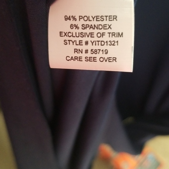 NY Collection Petite Size Medium Navy Blue Dress - Picture 5 of 7